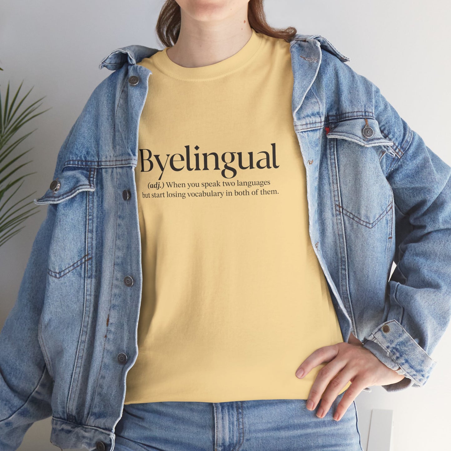 Byelingual Unisex Heavy Cotton Tee - Funny Words T-Shirt, Byelingual Tees