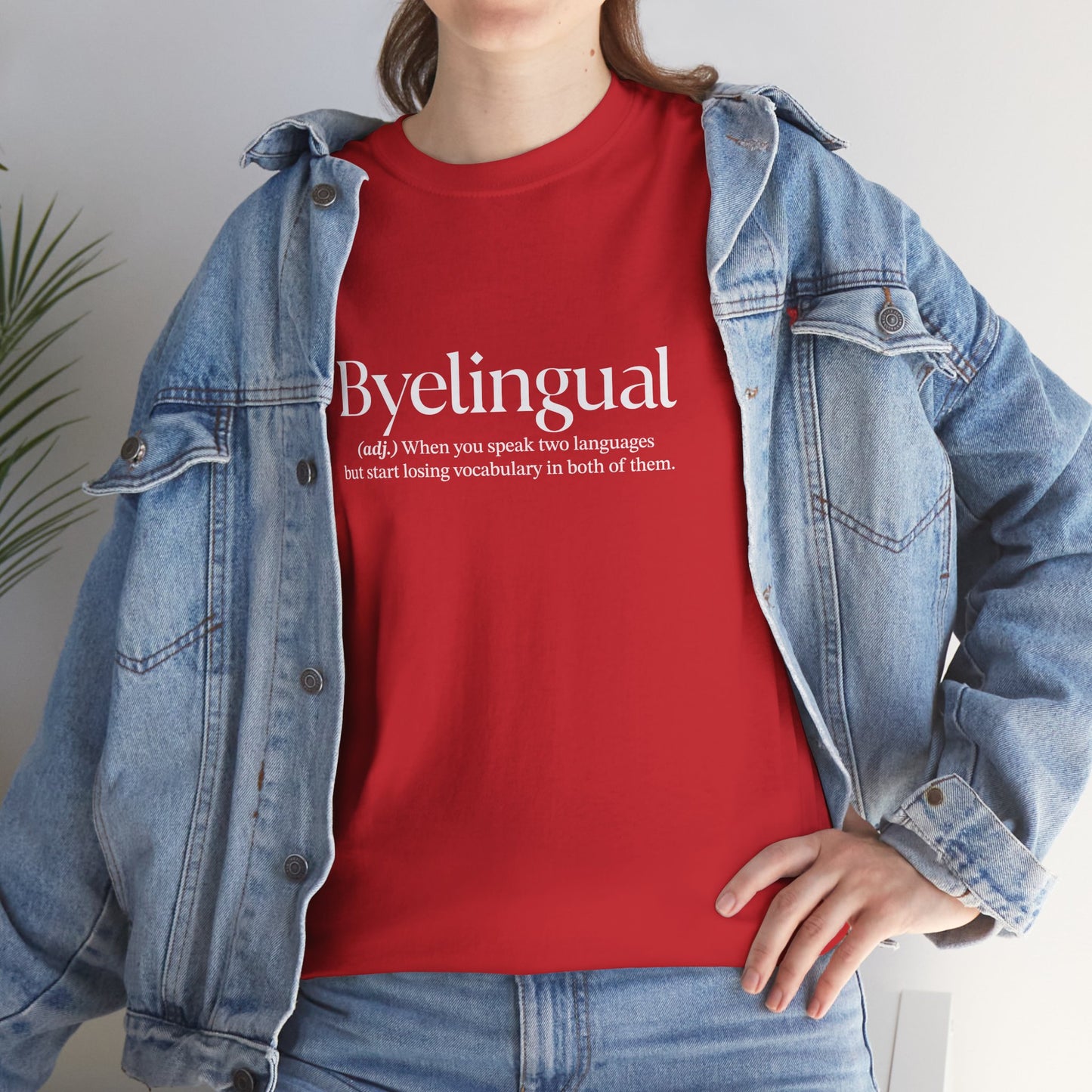 Byelingual Unisex Heavy Cotton Tee - Funny Words T-Shirt, Byelingual Tees