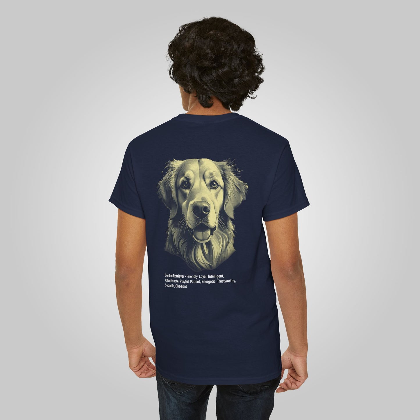 Golden Retriever Dog Unisex Heavy Cotton Tee - Golden Retriever Tee