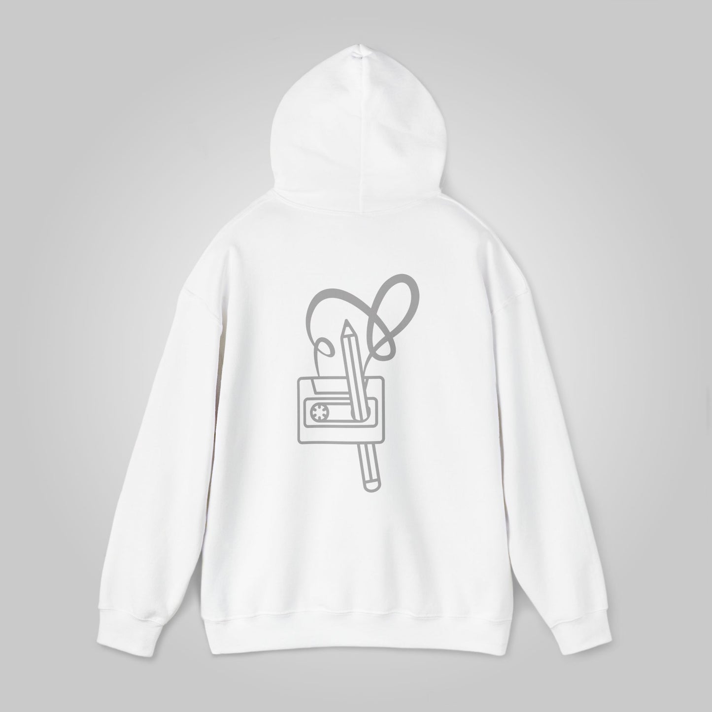 Pencil in Mixed Cassette Tape Unisex Heavy Blend™ Hooded Sweatshirt, Pencil in Mixed Cassette Retro Hoodie