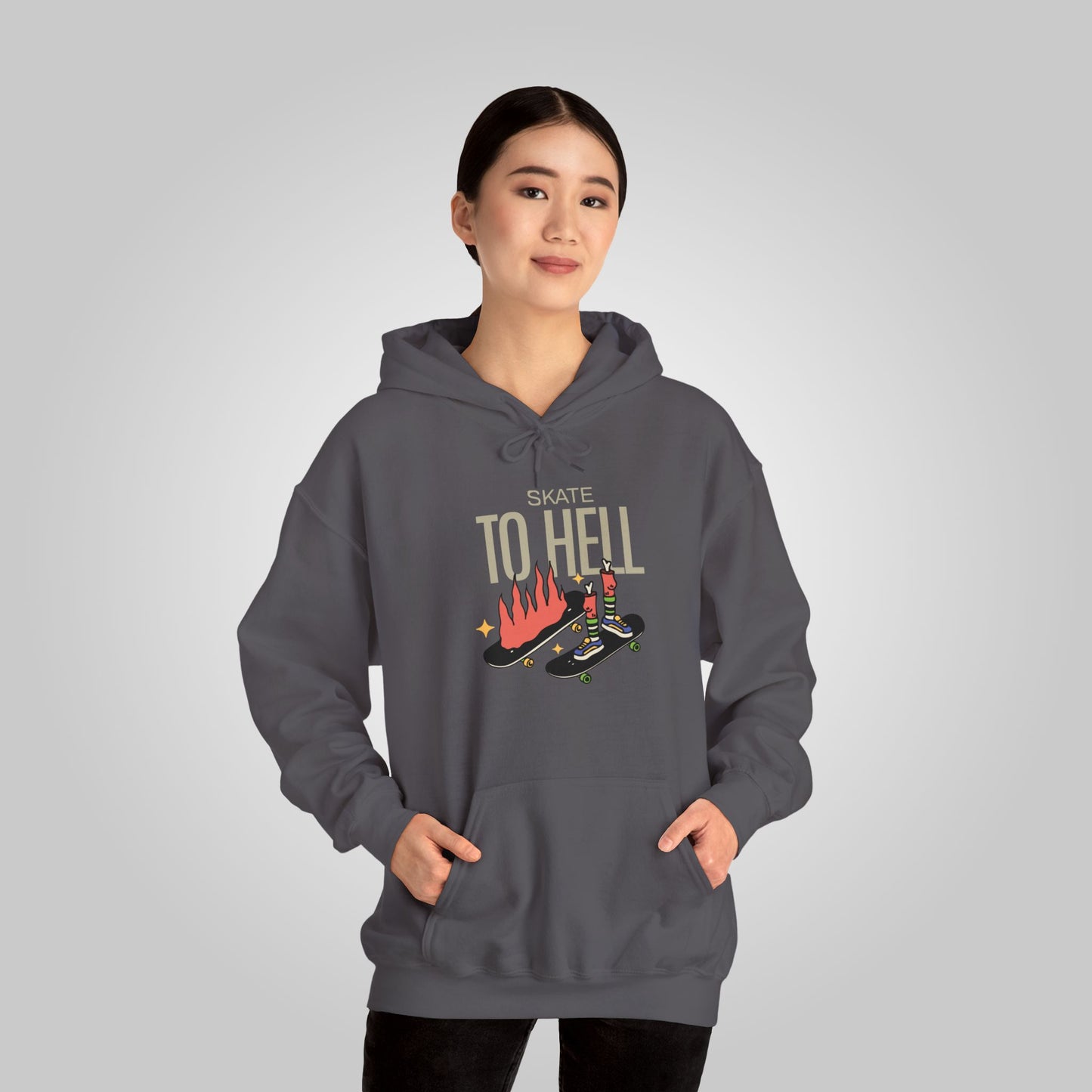 Halloween Skate-n-Flame Express Hooded Sweatshirt -  Halloween Halloween Skate Bone Hoodie