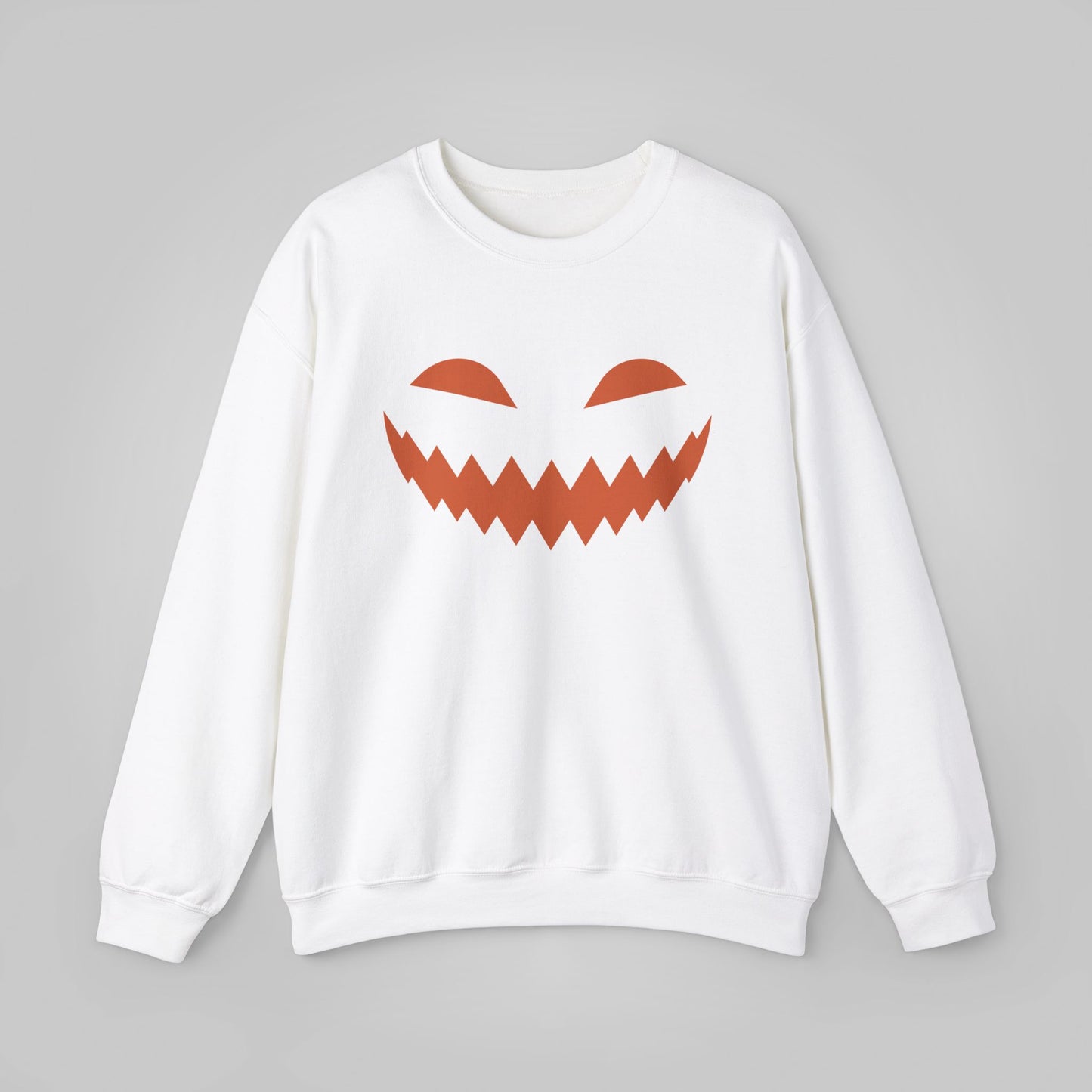 Halloween Pumpkin Smile Unisex Heavy Blend™ Crewneck Sweatshirt, Gourd Glow Spooky Smile Sweatshirt, Halloween Sweatshirt