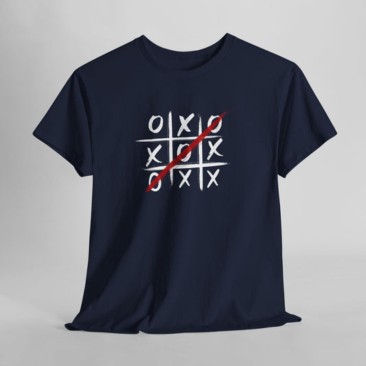 Tic-Tac-Toe Unisex Heavy Cotton Tee - Playful T-Shirt - Tic-Tac-Toe T-Shirt