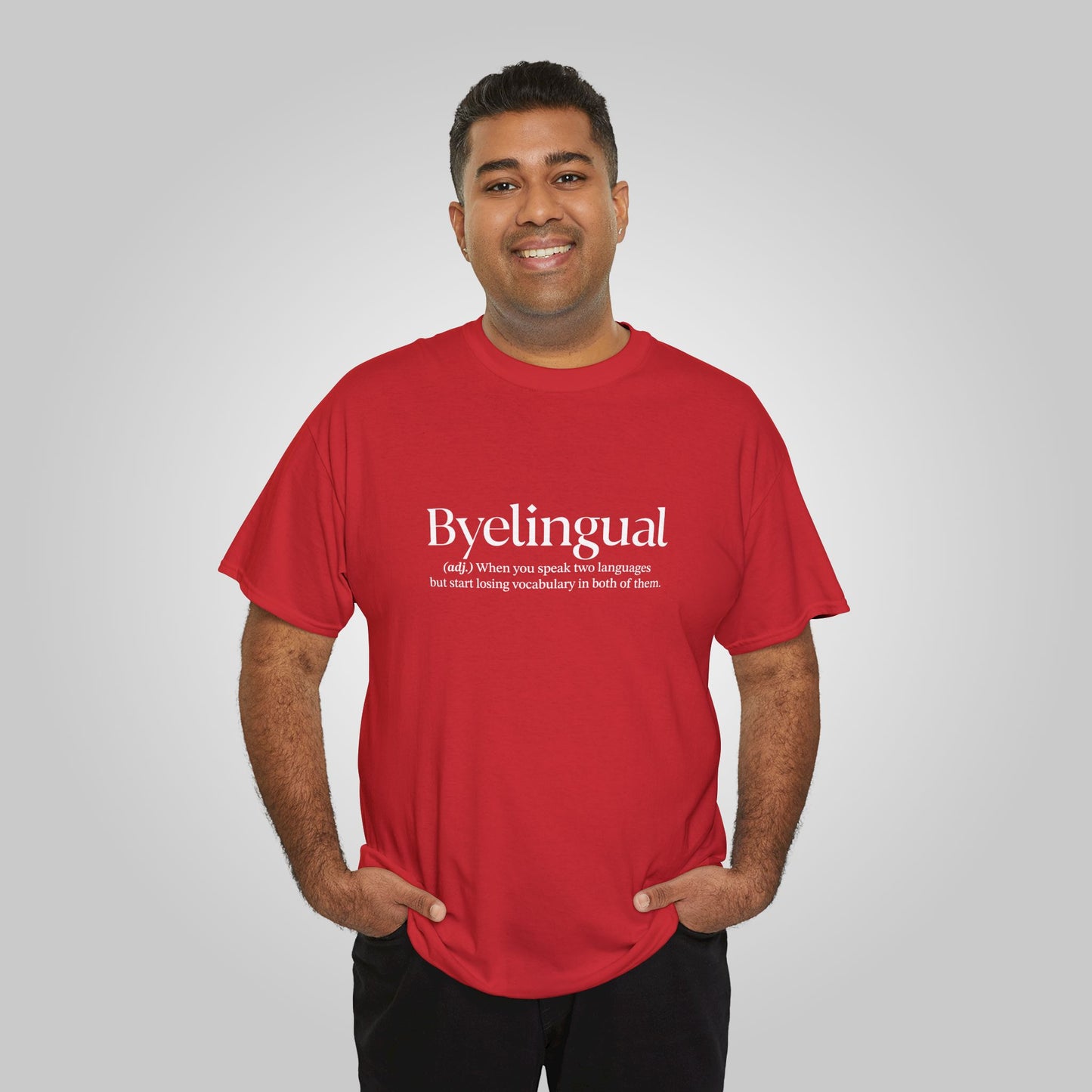 Byelingual Unisex Heavy Cotton Tee - Funny Words T-Shirt, Byelingual Tees