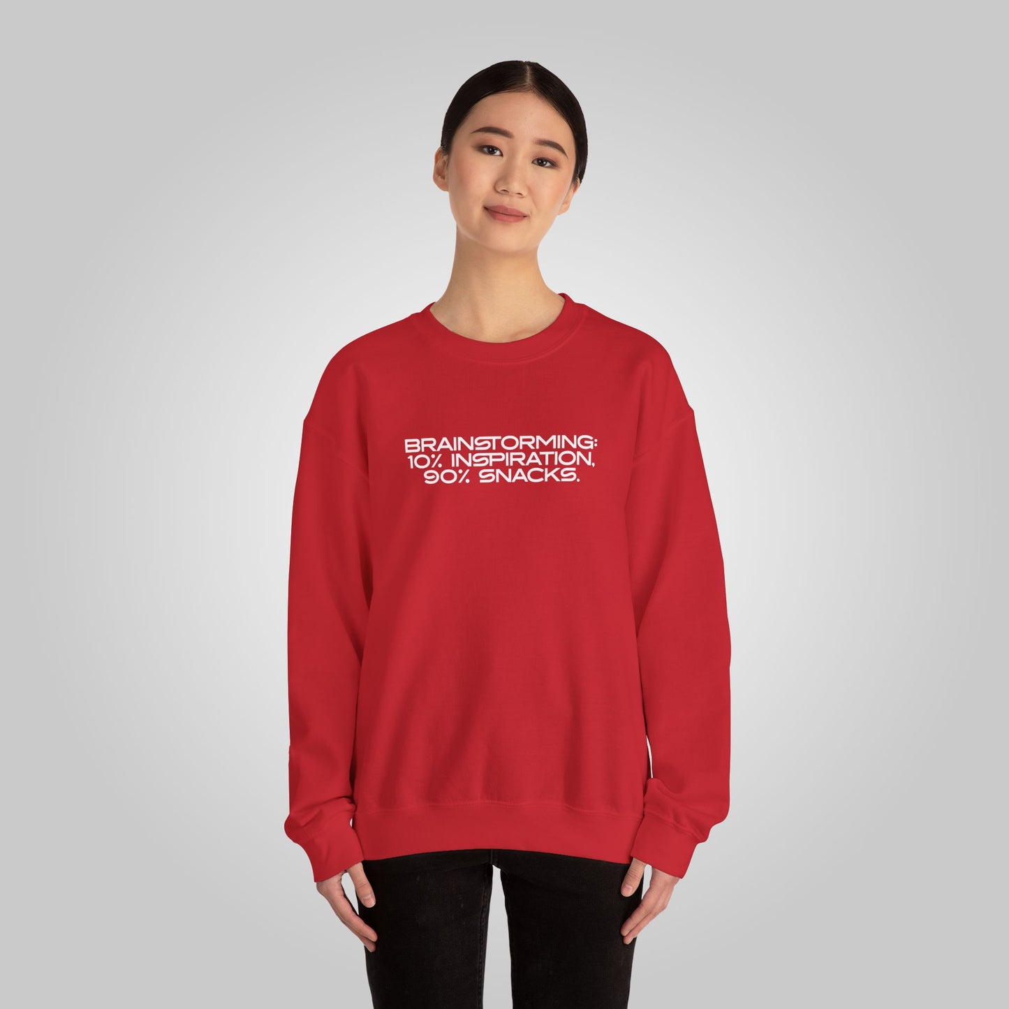 Brainstorming Unisex Heavy Blend™ Crewneck Sweatshirt - Inspiration Sweatshirt, Snacks Sweatshirt