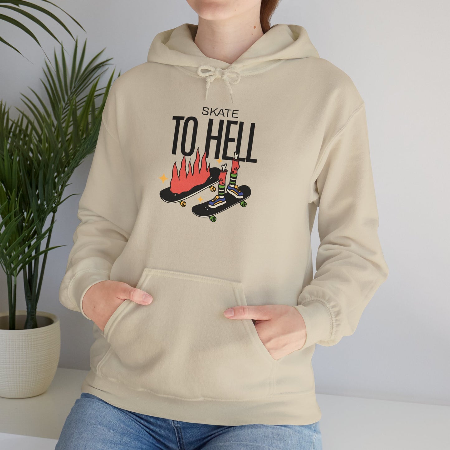 Halloween Skate-n-Flame Express Hooded Sweatshirt -  Halloween Halloween Skate Bone Hoodie