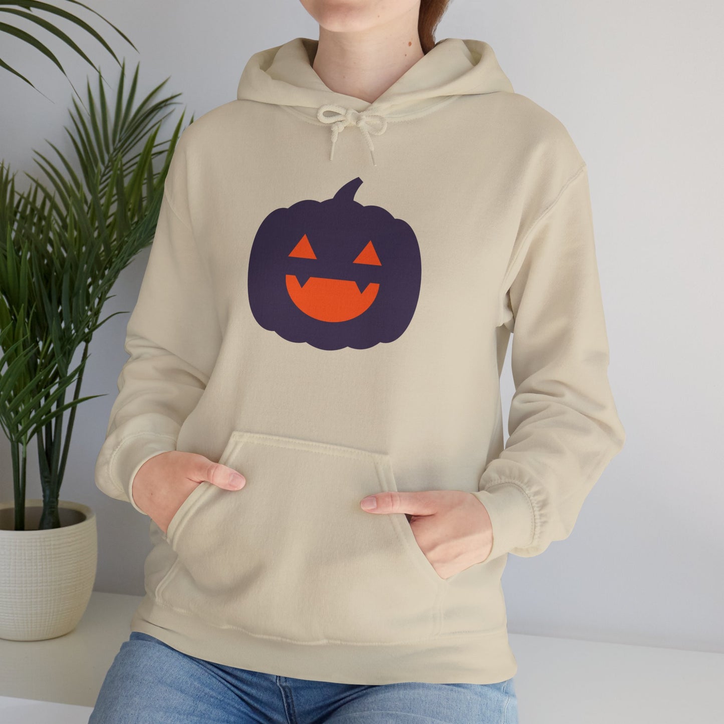 Halloween Pumpkin Head Unisex Heavy Blend™ Hooded Sweatshirt, Harvest Jack Hoodie, Halloween Hoodie