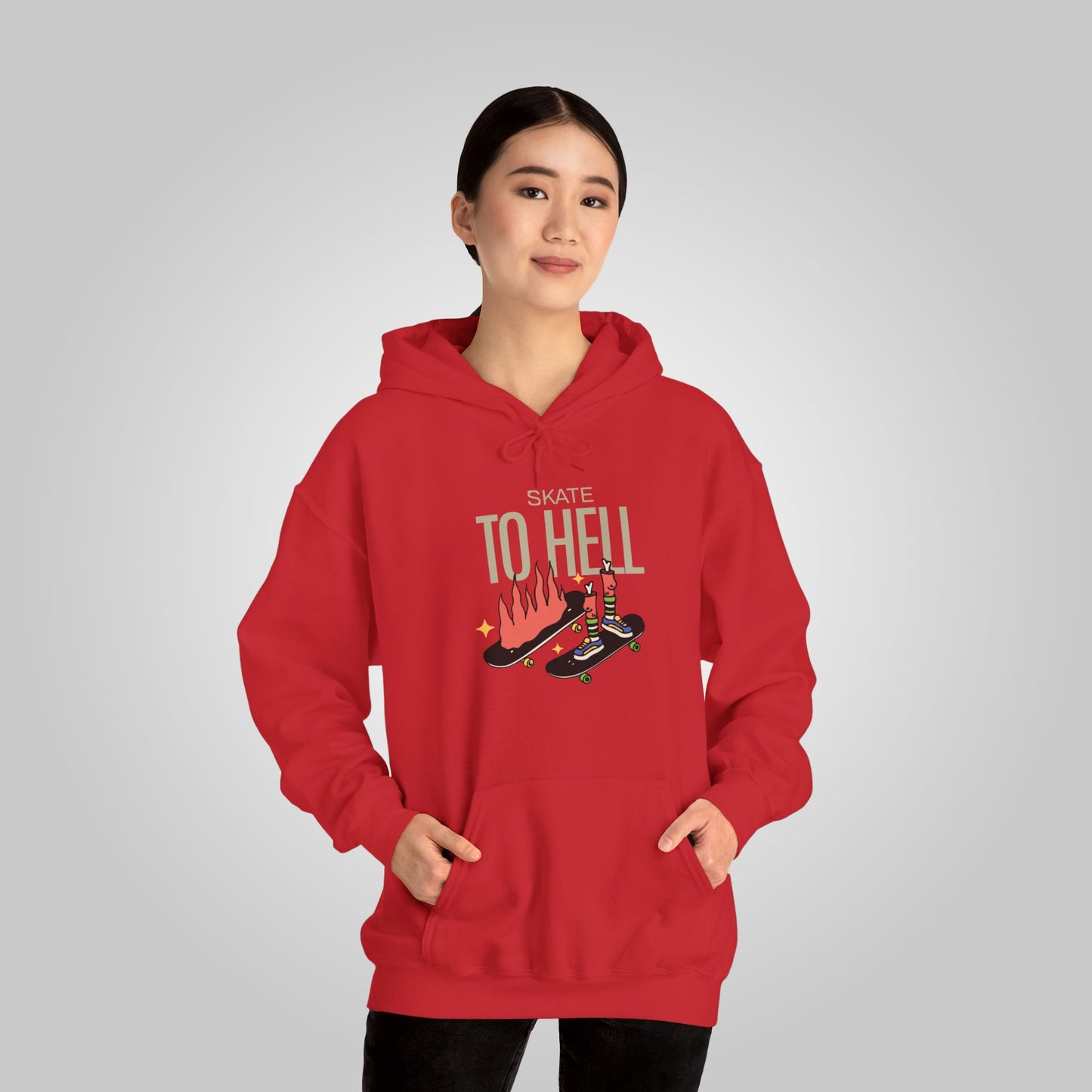 Halloween Skate-n-Flame Express Hooded Sweatshirt -  Halloween Halloween Skate Bone Hoodie