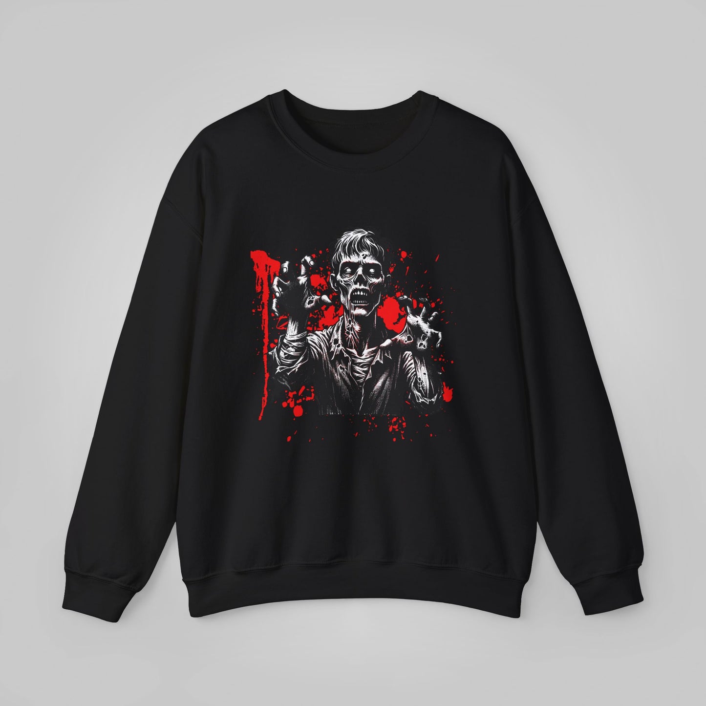 Halloween Zombie Attack Unisex Heavy Blend™ Crewneck Sweatshirt, Brain Muncher Brawl Sweatshirt, Halloween Sweatshirt