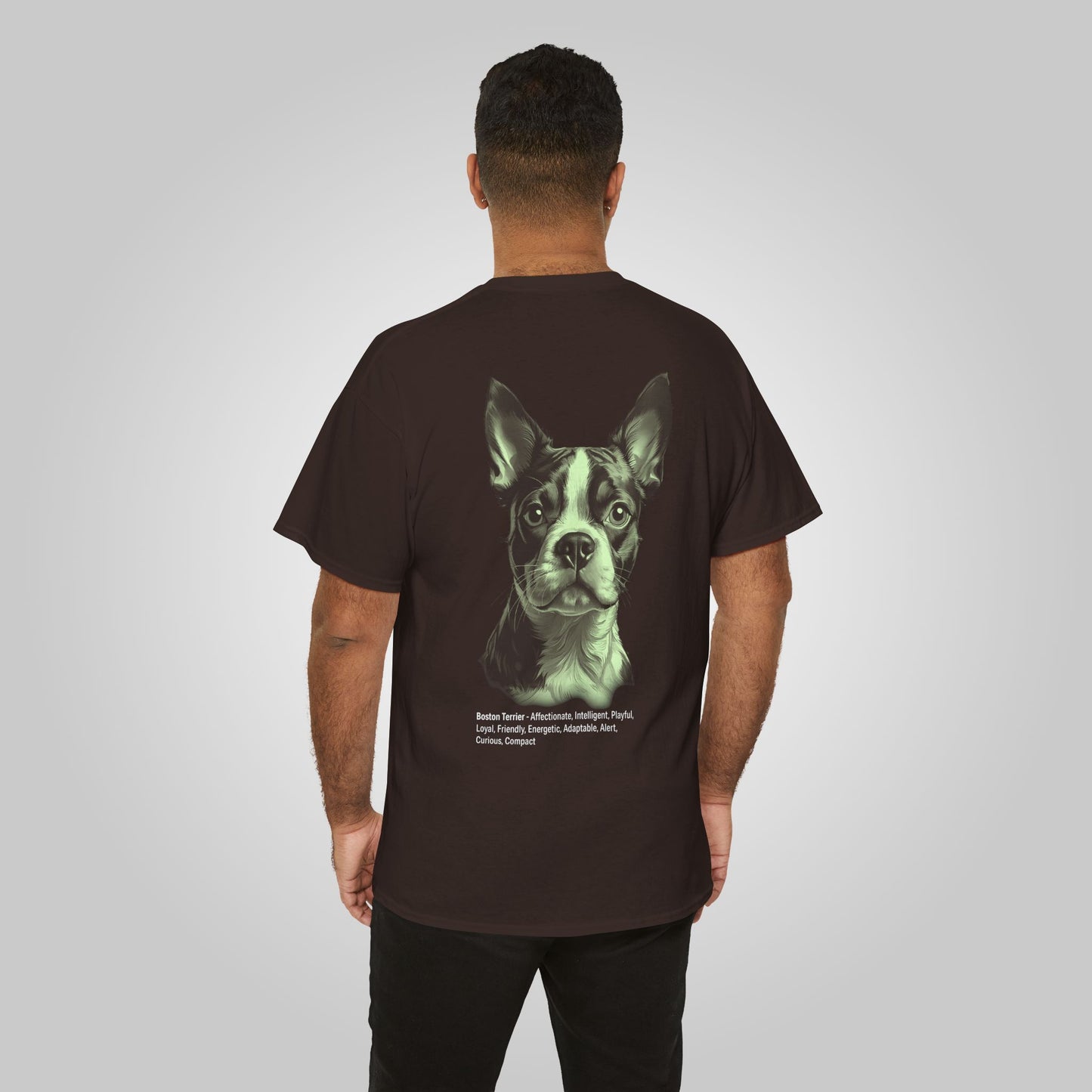 Boston Terrier Dog Unisex Heavy Cotton Tee - Boston Terrier Tee