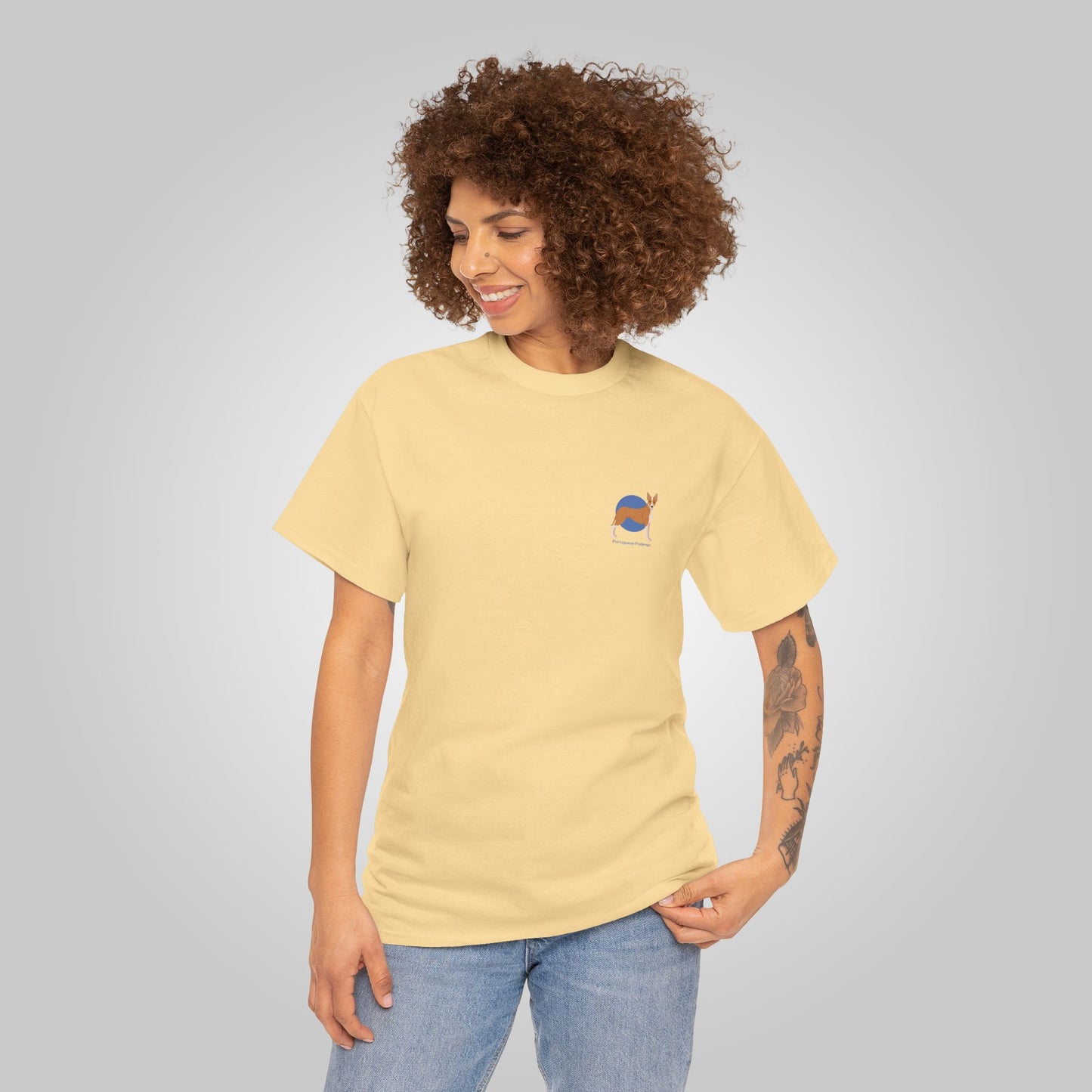 Portuguese Podengo Dog Unisex Heavy Cotton Tee - Portuguese Podengo Tee