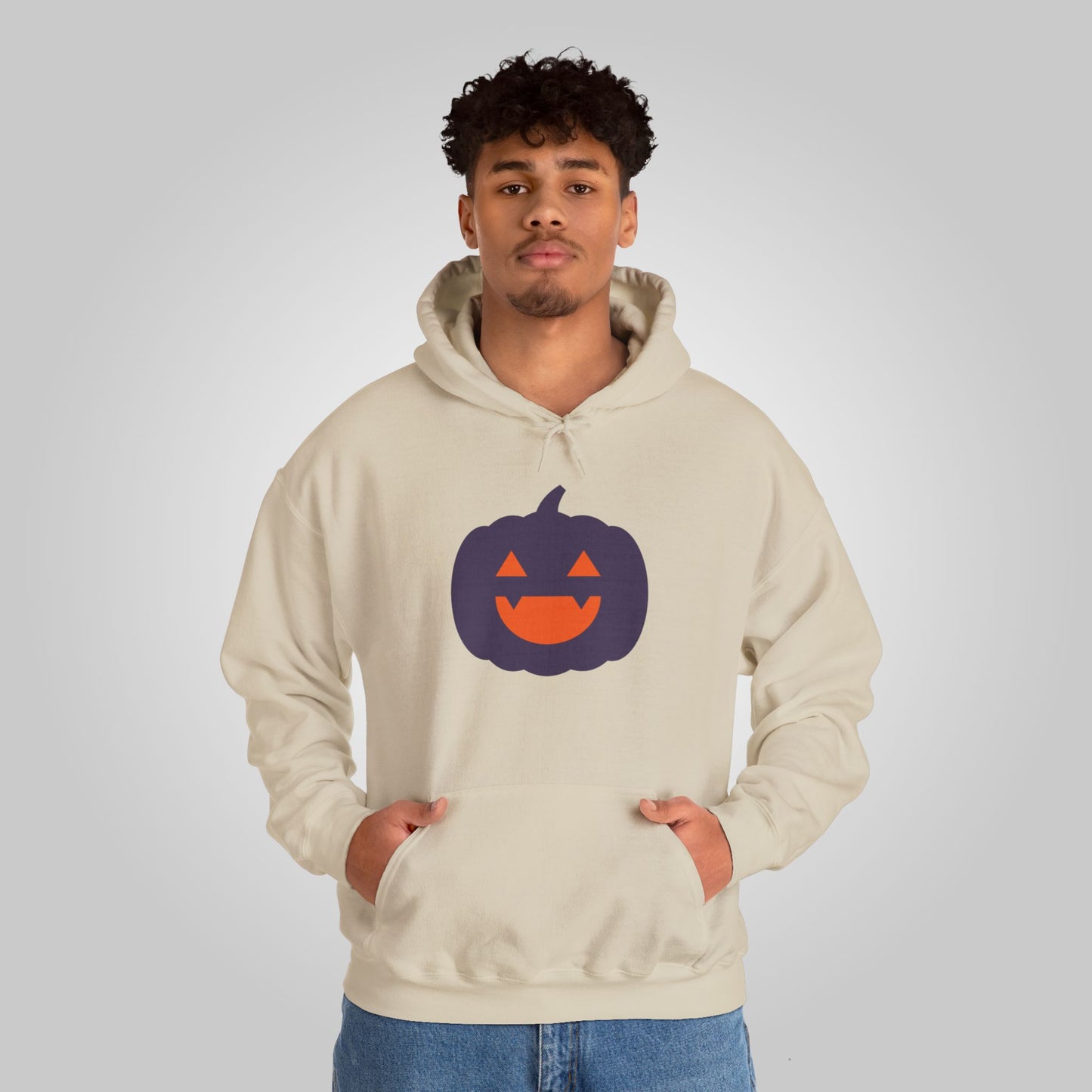 Halloween Pumpkin Head Unisex Heavy Blend™ Hooded Sweatshirt, Harvest Jack Hoodie, Halloween Hoodie