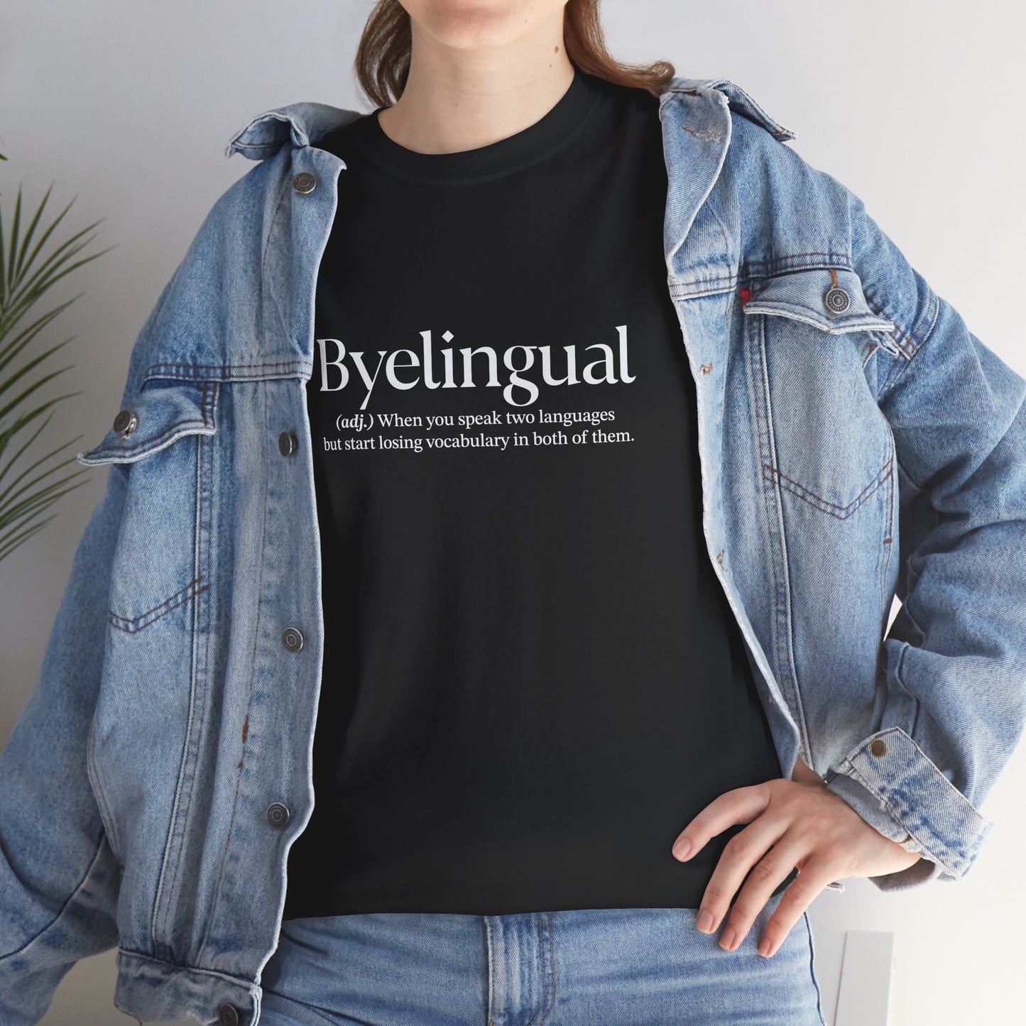 Byelingual Unisex Heavy Cotton Tee - Funny Words T-Shirt, Byelingual Tees