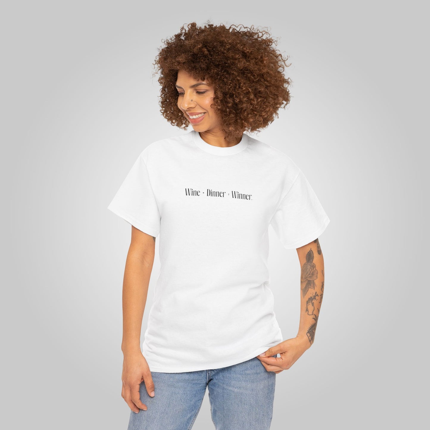 Wine+Dinner Unisex Heavy Cotton Tee - Winner T-Shirt