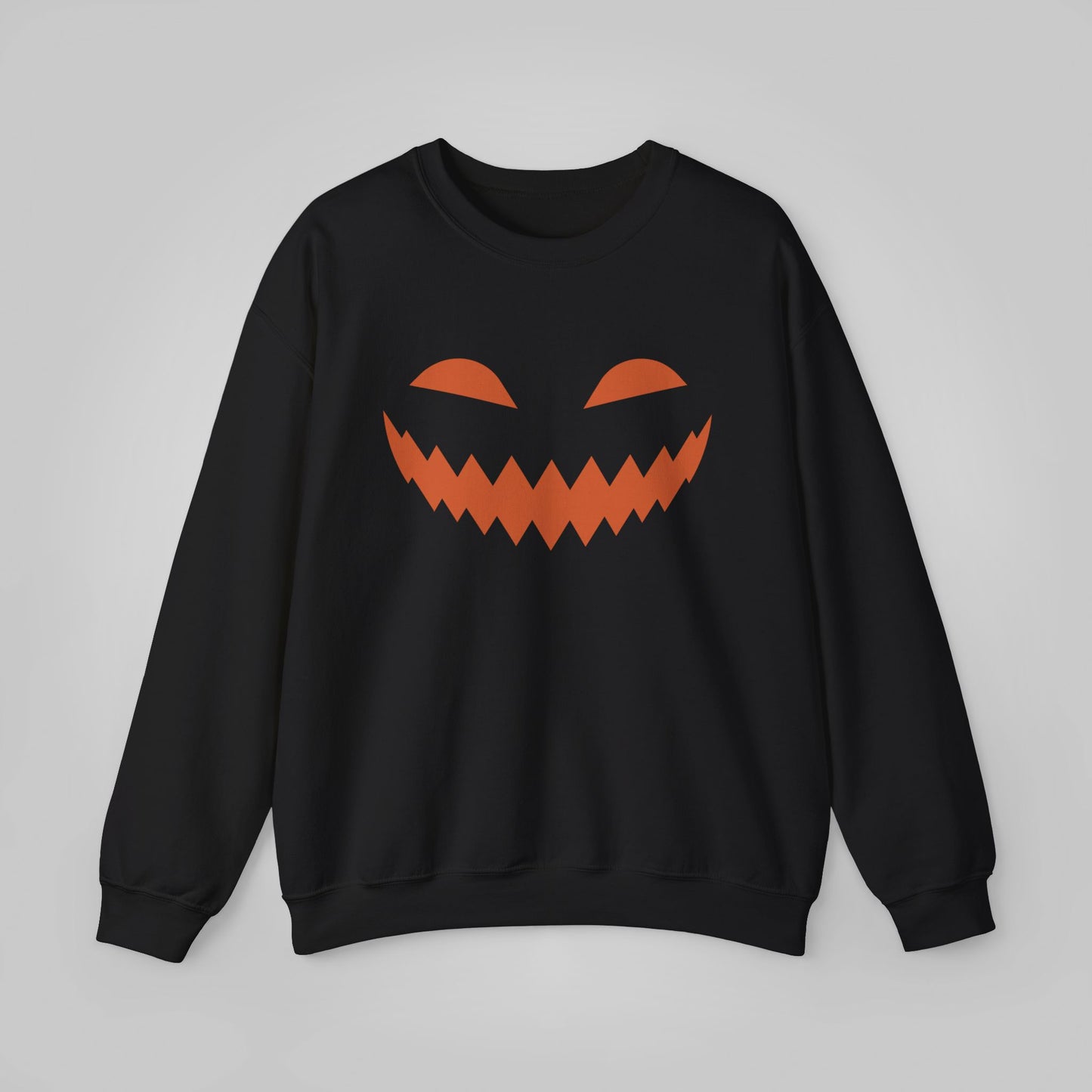 Halloween Pumpkin Smile Unisex Heavy Blend™ Crewneck Sweatshirt, Gourd Glow Spooky Smile Sweatshirt, Halloween Sweatshirt