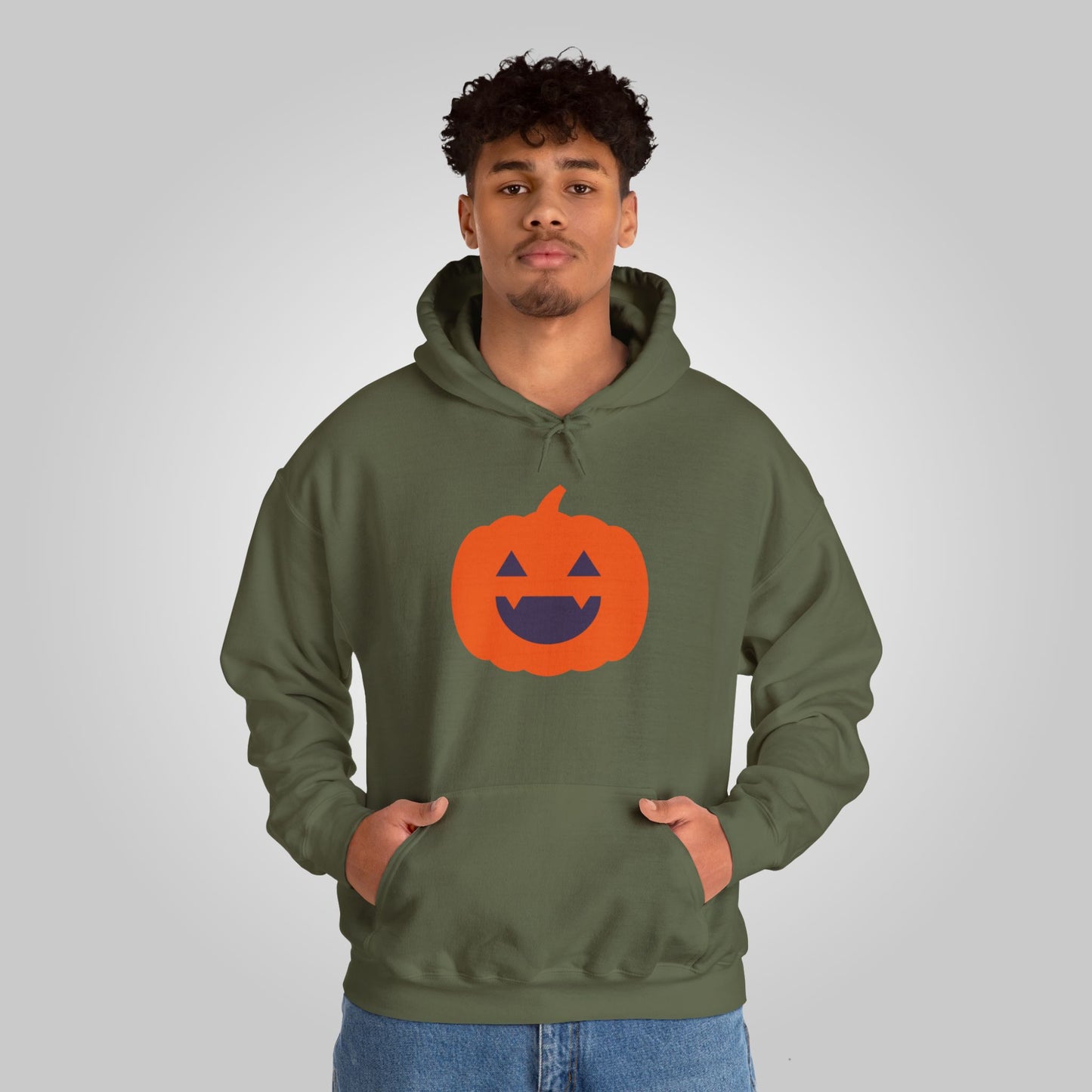 Halloween Pumpkin Head Unisex Heavy Blend™ Hooded Sweatshirt, Harvest Jack Hoodie, Halloween Hoodie