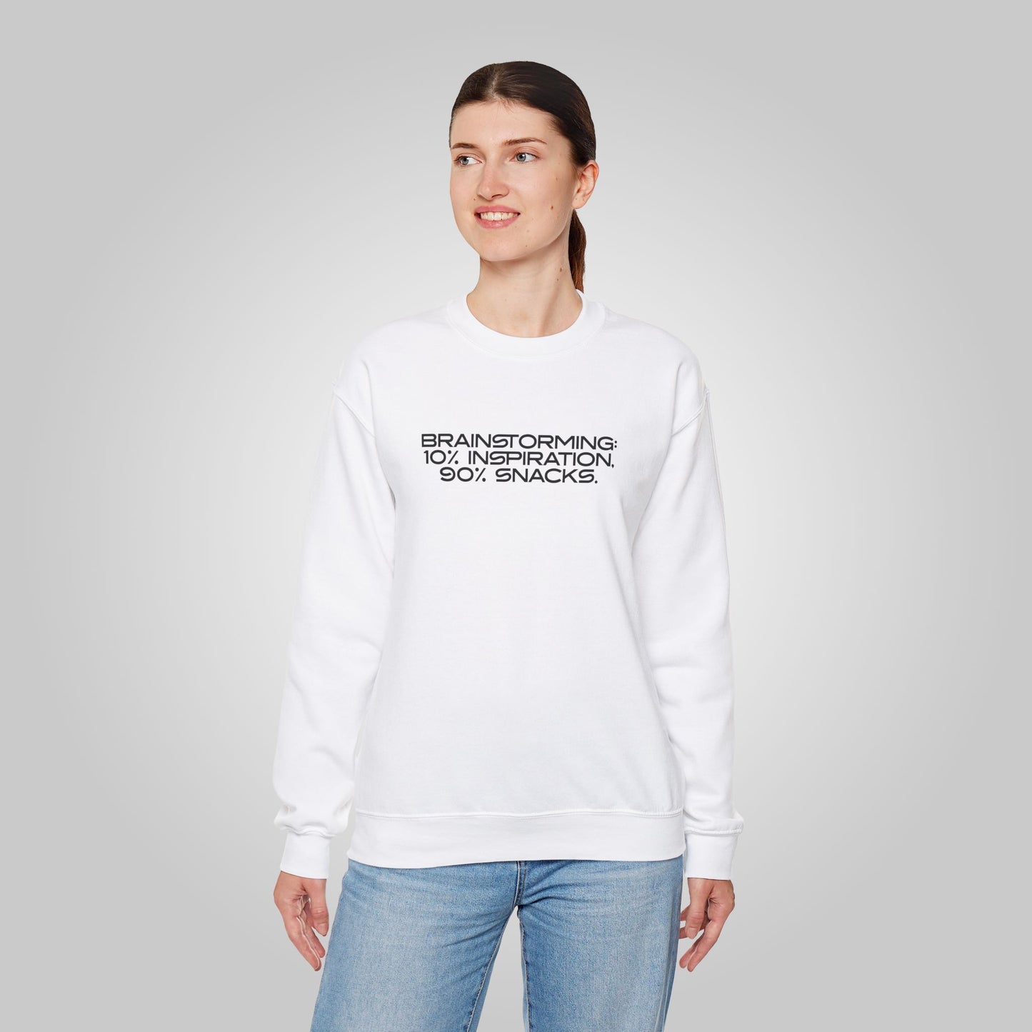 Brainstorming Unisex Heavy Blend™ Crewneck Sweatshirt - Inspiration Sweatshirt, Snacks Sweatshirt