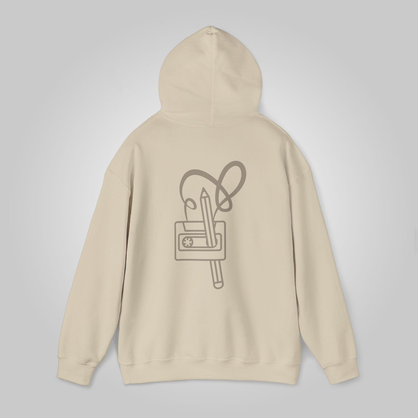 Pencil in Mixed Cassette Tape Unisex Heavy Blend™ Hooded Sweatshirt, Pencil in Mixed Cassette Retro Hoodie