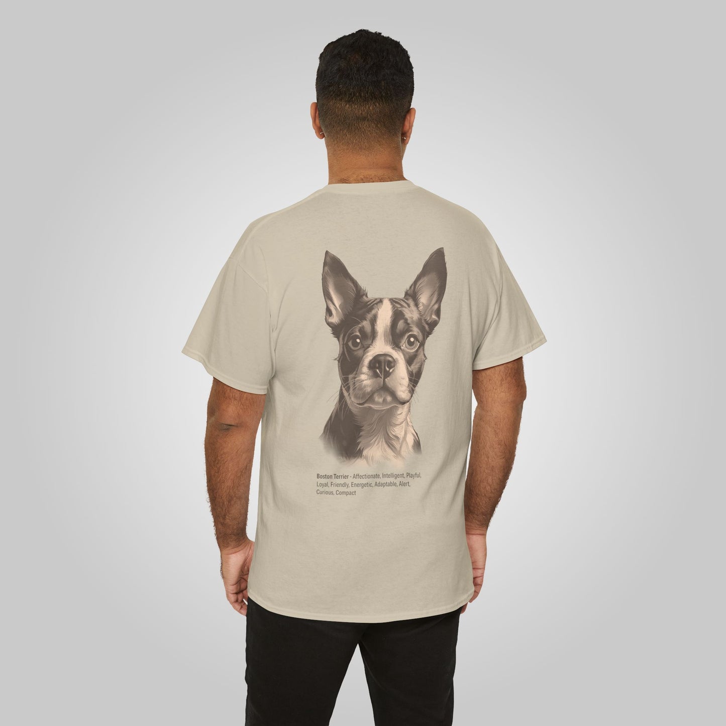 Boston Terrier Dog Unisex Heavy Cotton Tee - Boston Terrier Tee