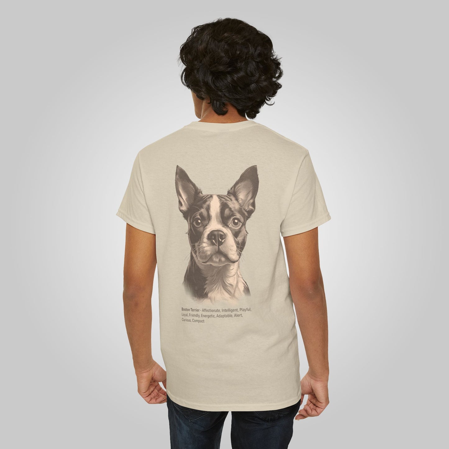 Boston Terrier Dog Unisex Heavy Cotton Tee - Boston Terrier Tee