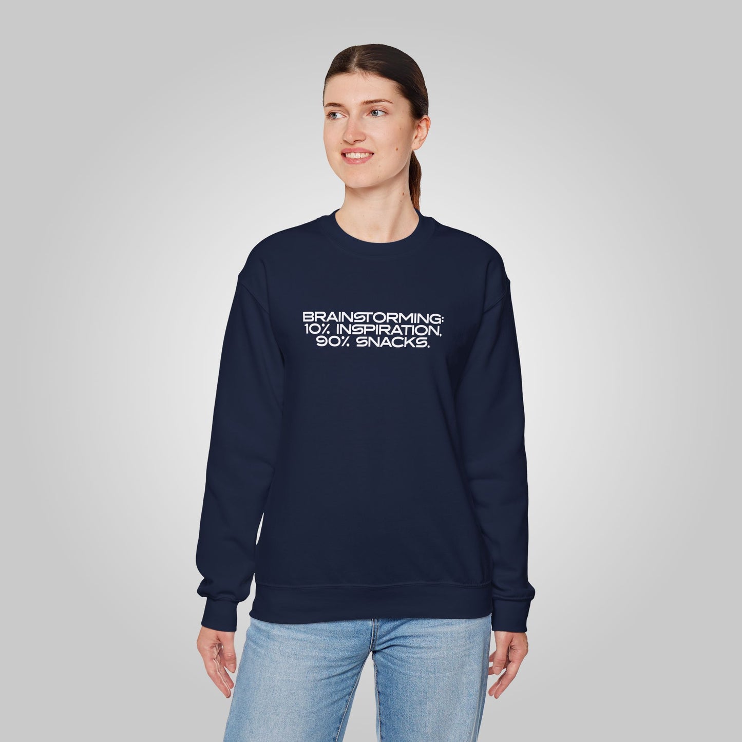 Brainstorming Unisex Heavy Blend™ Crewneck Sweatshirt - Inspiration Sweatshirt, Snacks Sweatshirt