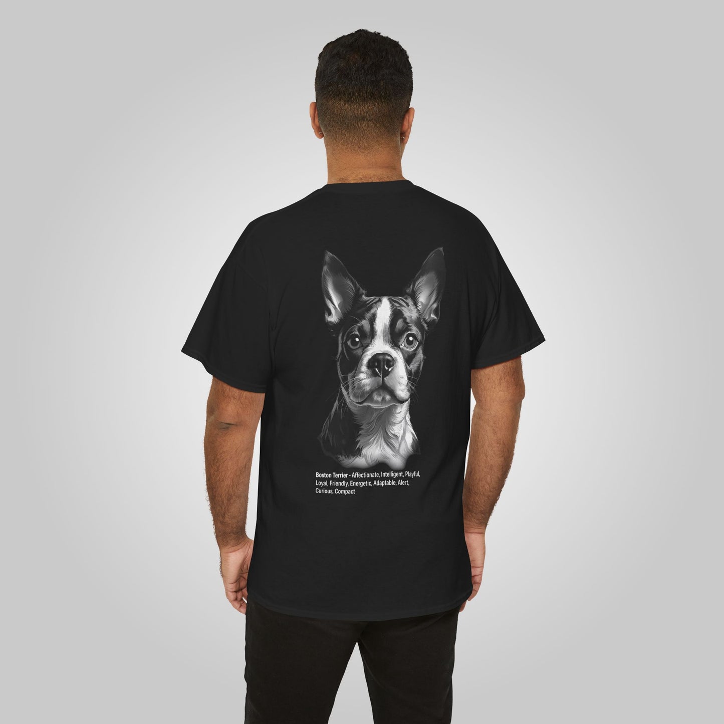 Boston Terrier Dog Unisex Heavy Cotton Tee - Boston Terrier Tee