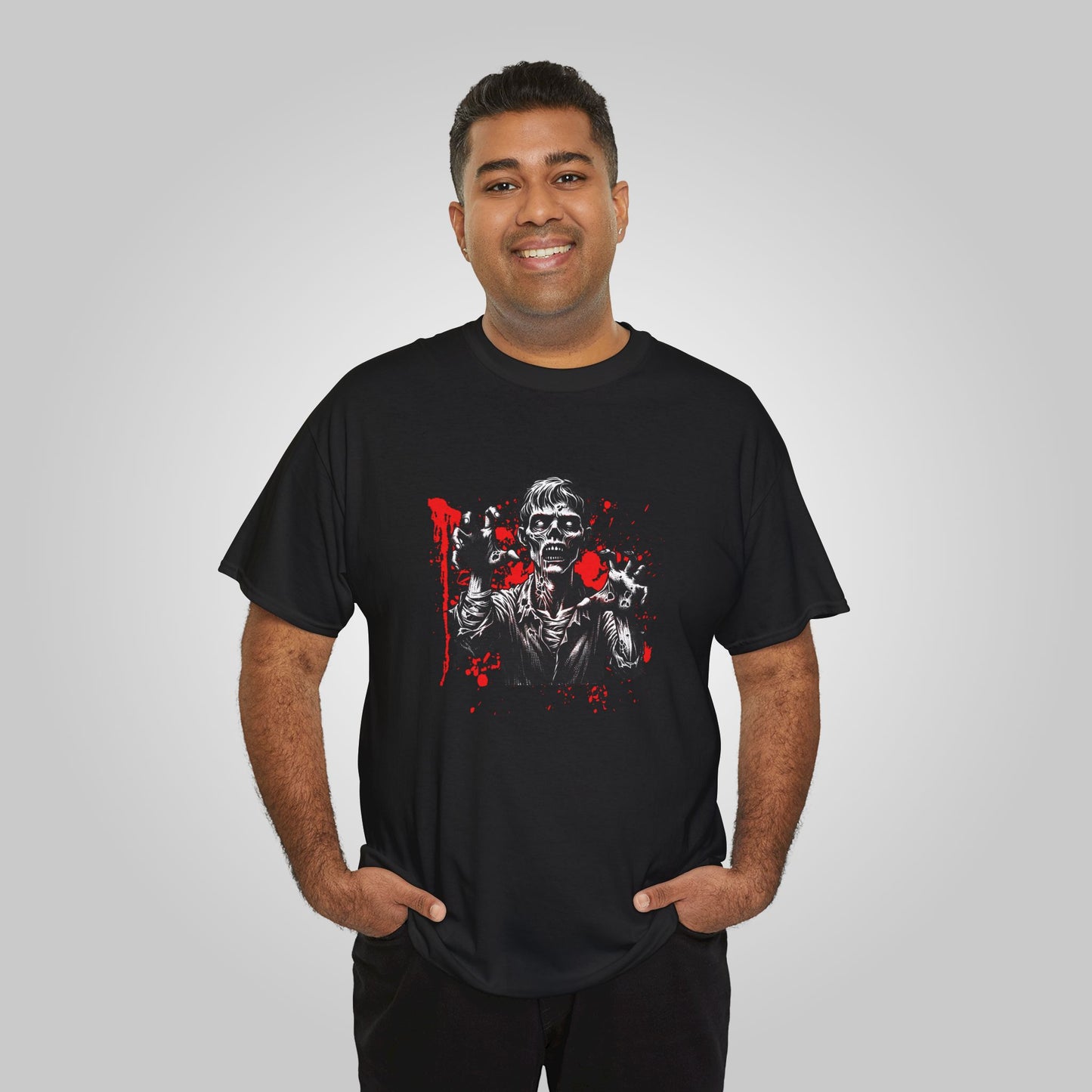 Halloween Zombie Attack Unisex Heavy Cotton Tee, Brain Muncher Brawl T-Shirt, Halloween Tee