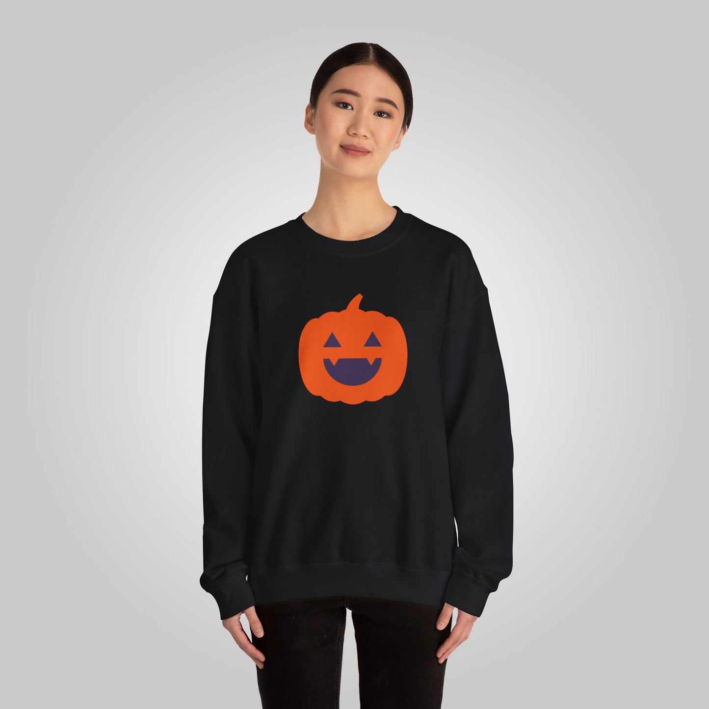 Halloween Pumpkin Head Unisex Heavy Blend™ Crewneck Sweatshirt, Harvest Jack Sweatshirt, Halloween Sweatshirt