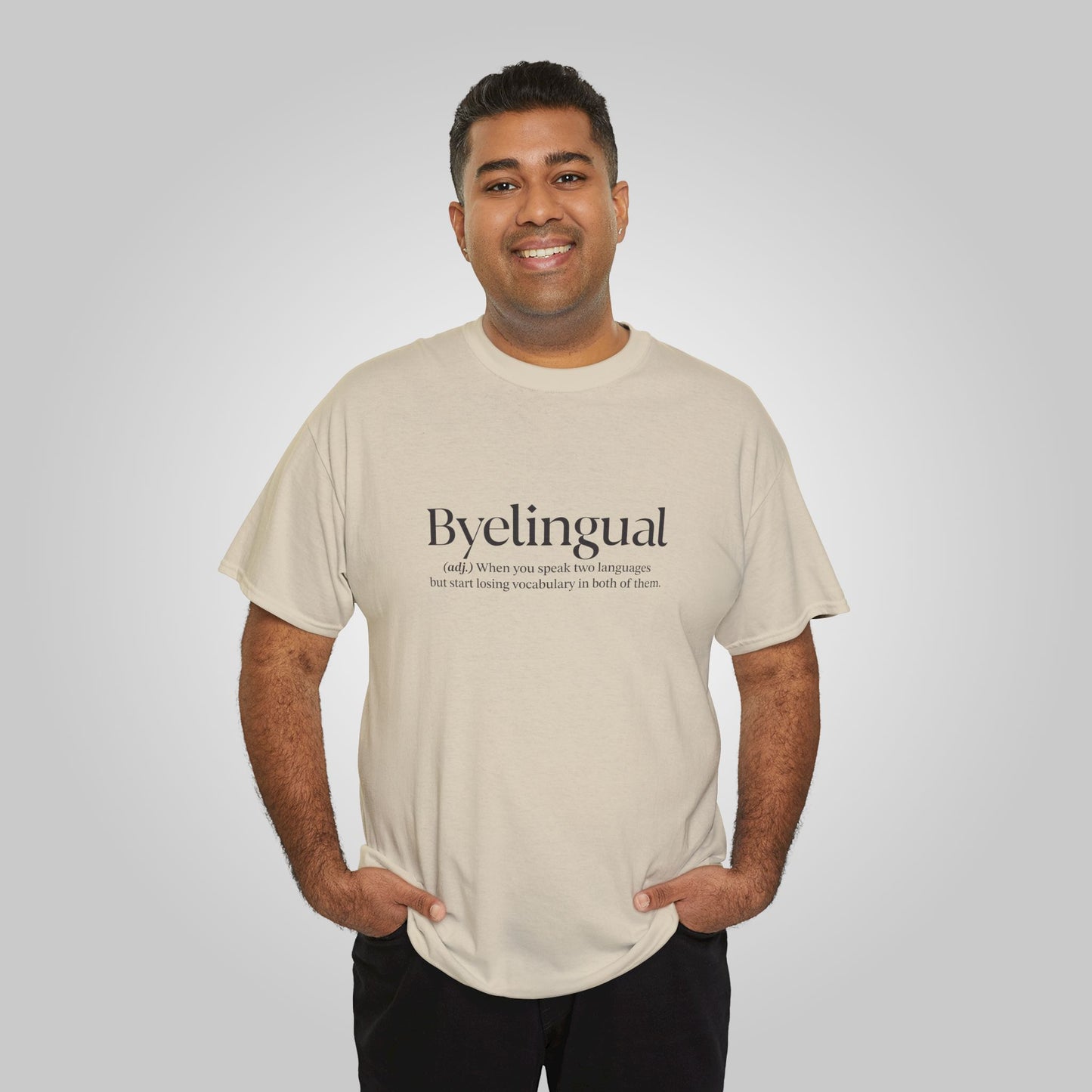 Byelingual Unisex Heavy Cotton Tee - Funny Words T-Shirt, Byelingual Tees