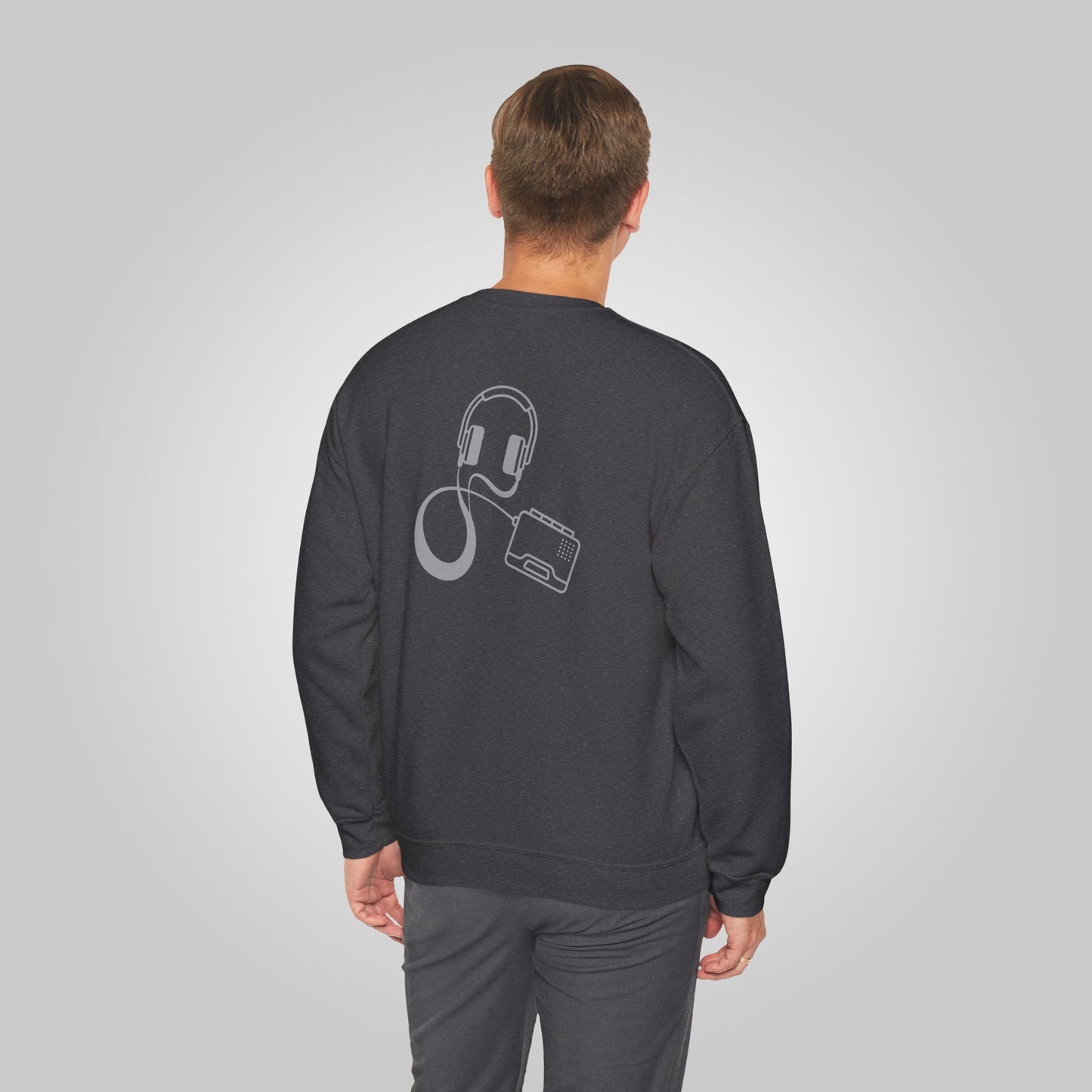 Walkman, Retro 80s Unisex Heavy Blend™ Crewneck Sweatshirt, Walkman Sweatshirt