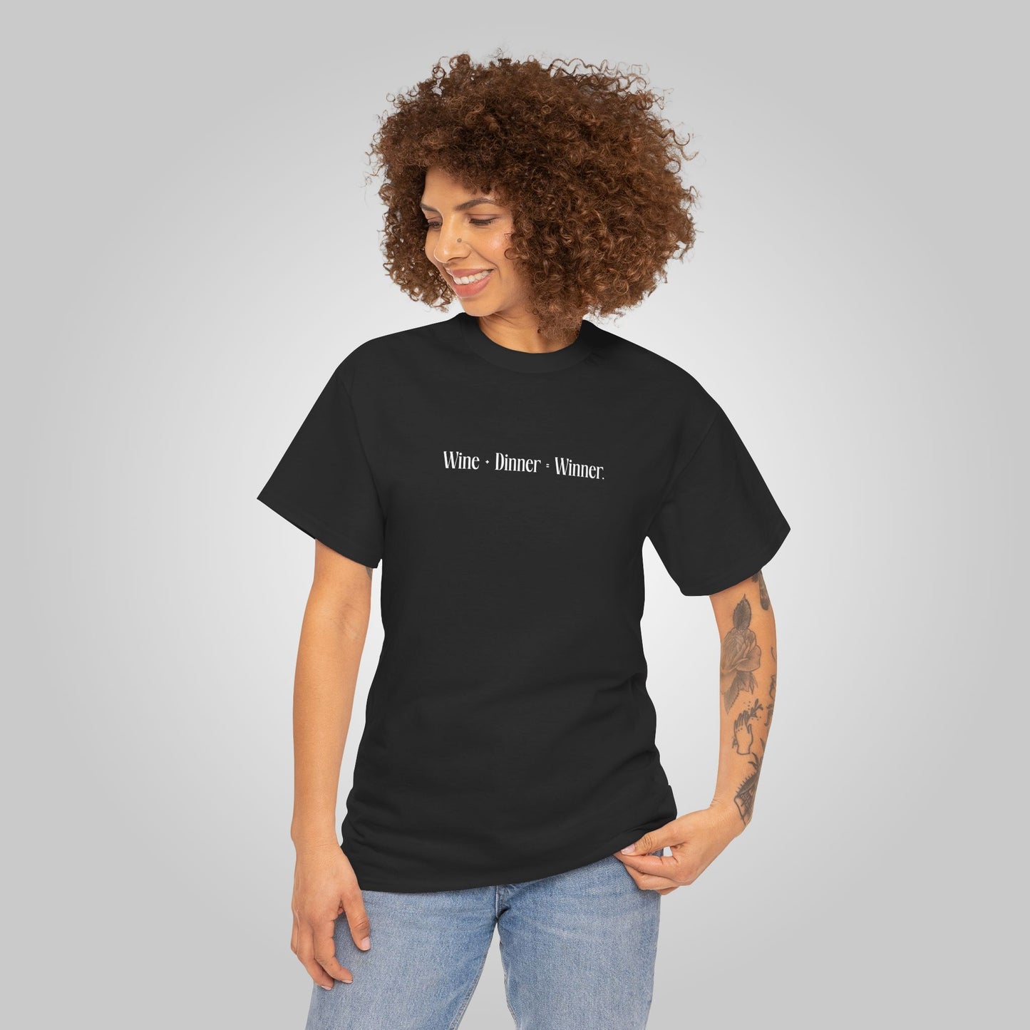 Wine+Dinner Unisex Heavy Cotton Tee - Winner T-Shirt