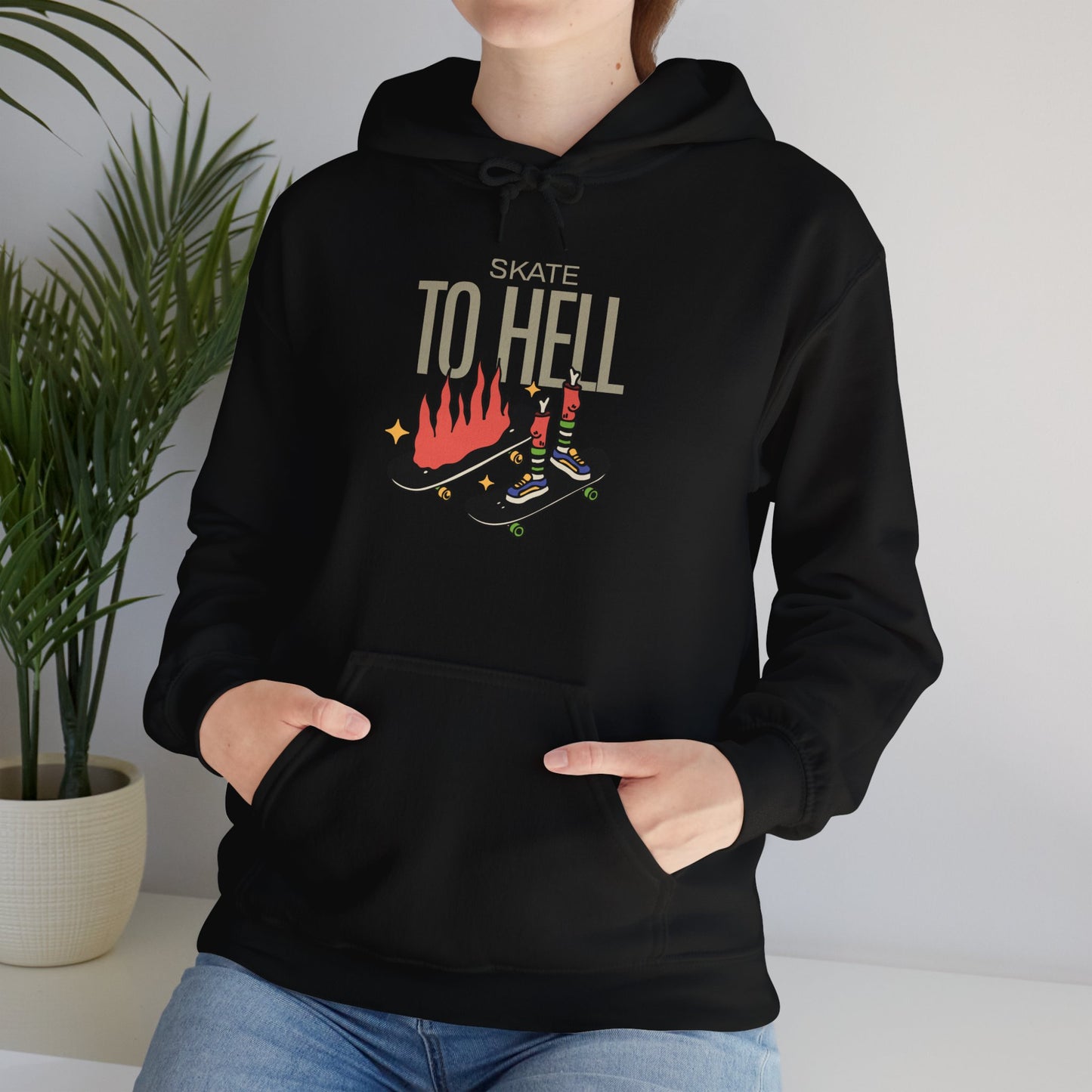 Halloween Skate-n-Flame Express Hooded Sweatshirt -  Halloween Halloween Skate Bone Hoodie