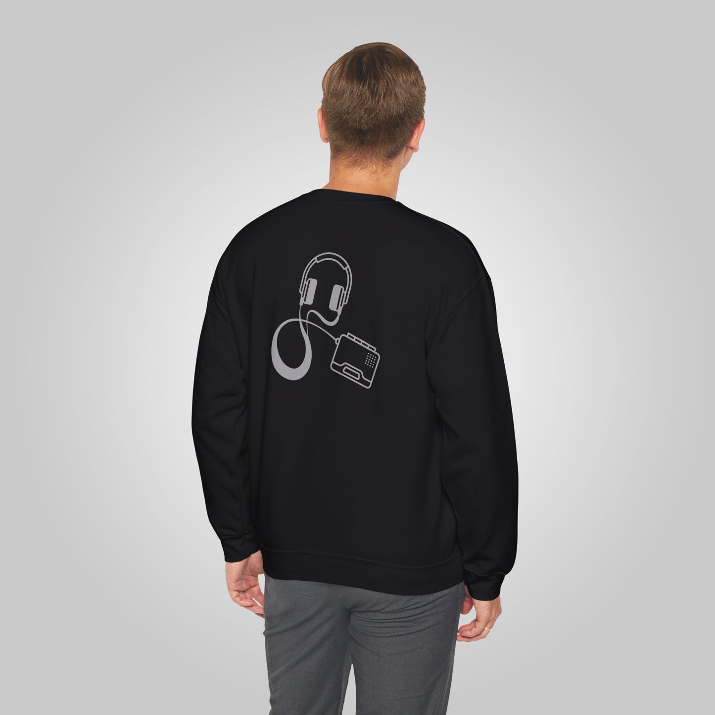 Walkman, Retro 80s Unisex Heavy Blend™ Crewneck Sweatshirt, Walkman Sweatshirt