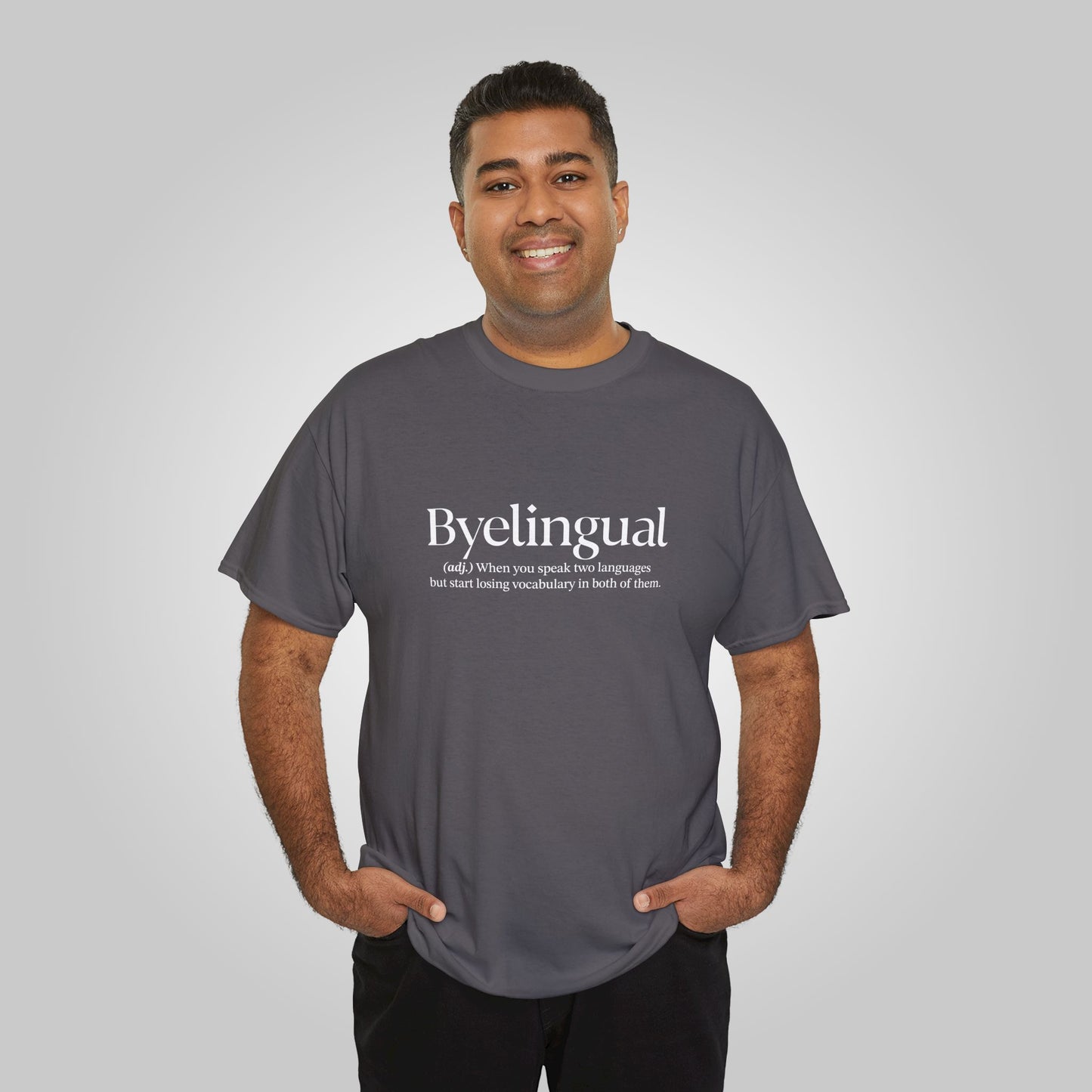 Byelingual Unisex Heavy Cotton Tee - Funny Words T-Shirt, Byelingual Tees