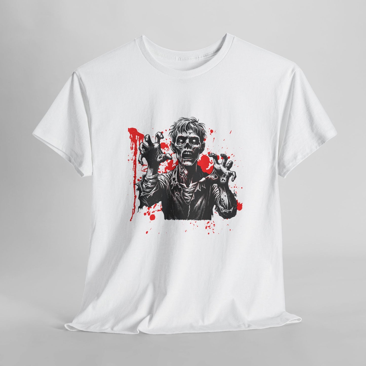 Halloween Zombie Attack Unisex Heavy Cotton Tee, Brain Muncher Brawl T-Shirt, Halloween Tee