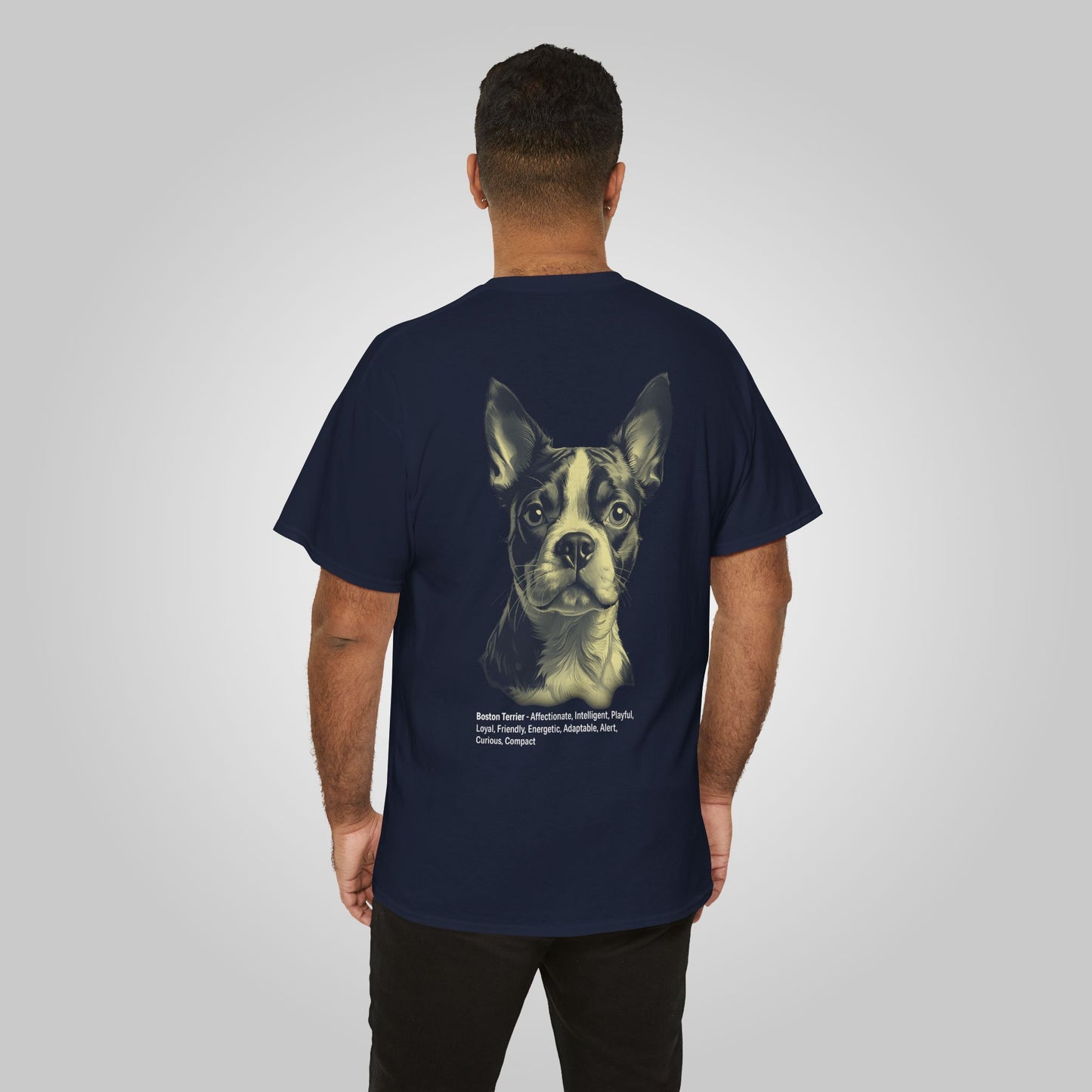 Boston Terrier Dog Unisex Heavy Cotton Tee - Boston Terrier Tee