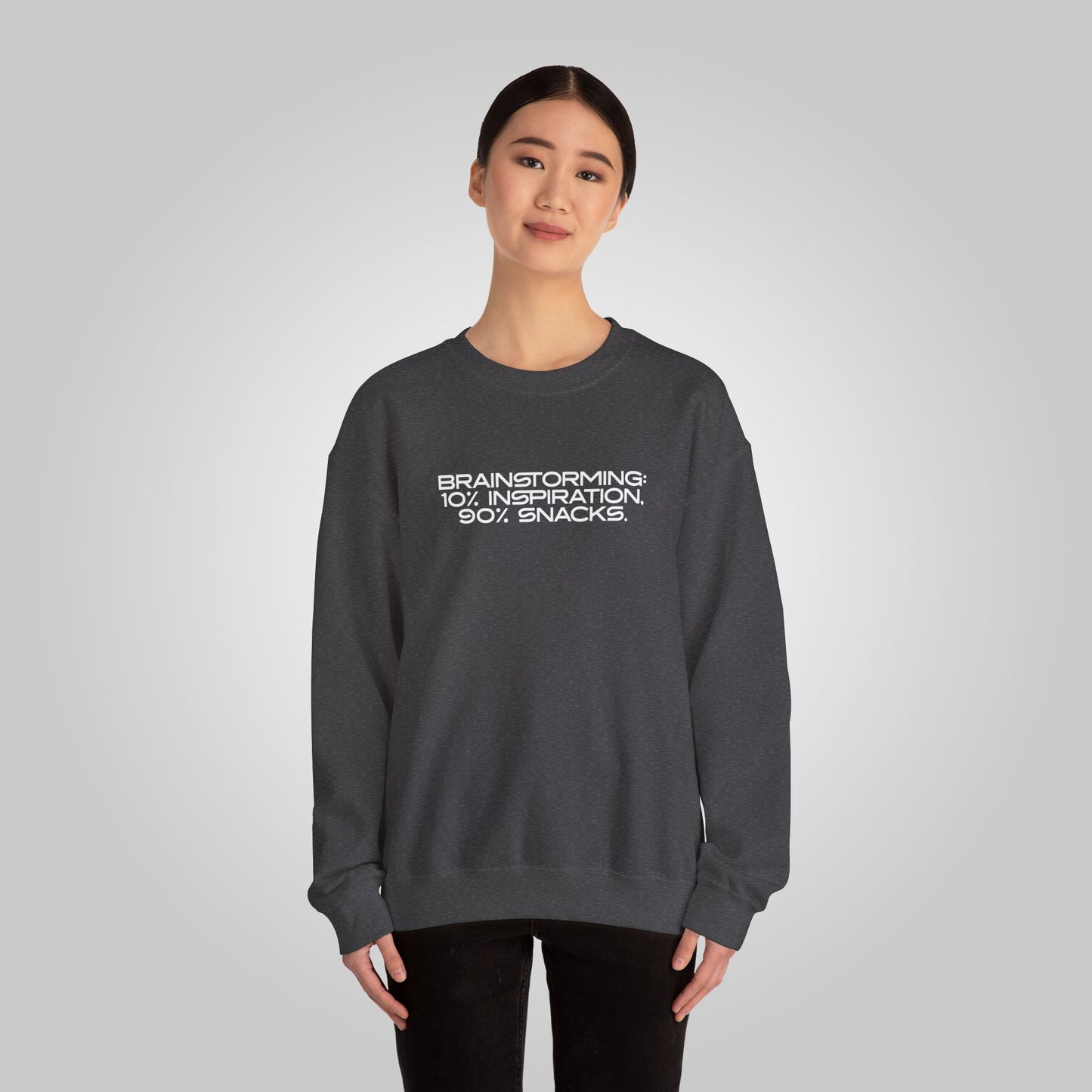 Brainstorming Unisex Heavy Blend™ Crewneck Sweatshirt - Inspiration Sweatshirt, Snacks Sweatshirt