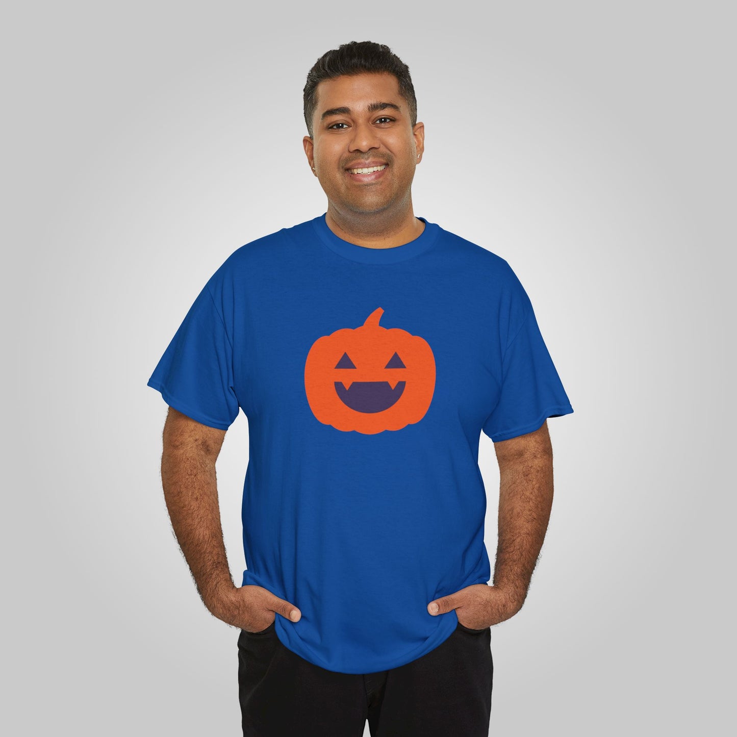 Halloween Pumpkin Head Unisex Heavy Cotton Tee, Harvest Jack T-Shirt, Halloween Tee