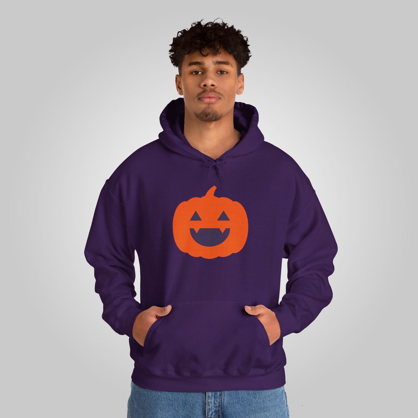 Halloween Pumpkin Head Unisex Heavy Blend™ Hooded Sweatshirt, Harvest Jack Hoodie, Halloween Hoodie