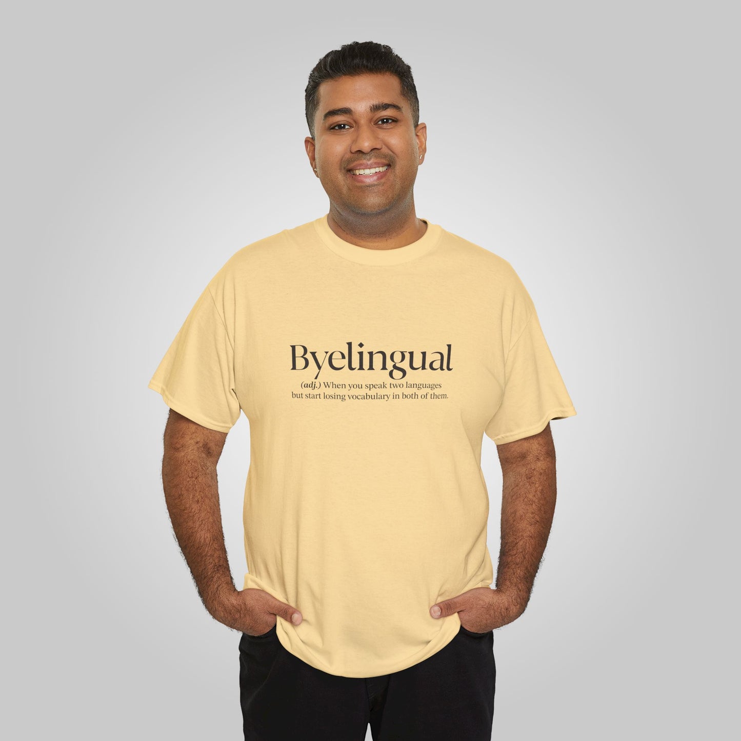 Byelingual Unisex Heavy Cotton Tee - Funny Words T-Shirt, Byelingual Tees