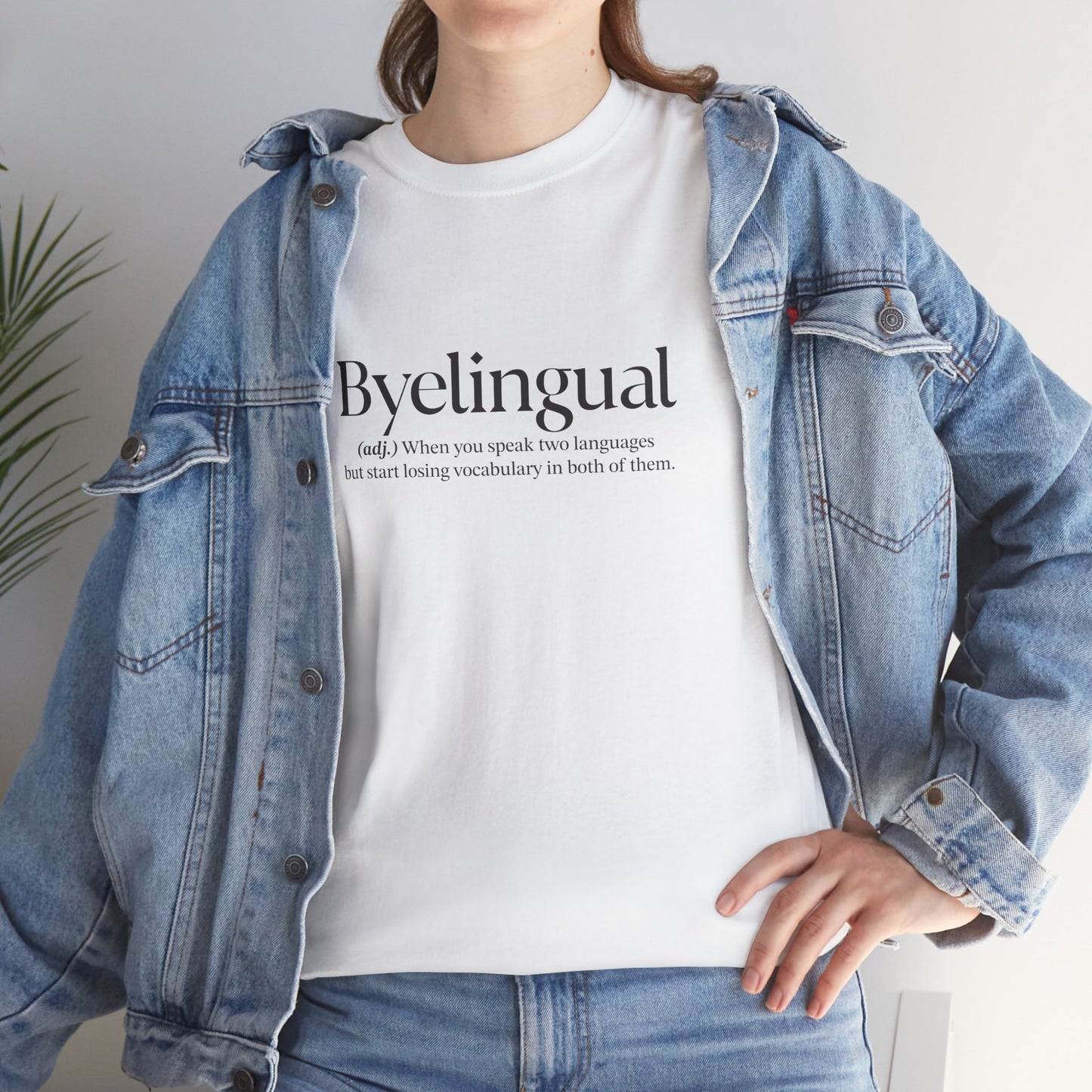 Byelingual Unisex Heavy Cotton Tee - Funny Words T-Shirt, Byelingual Tees