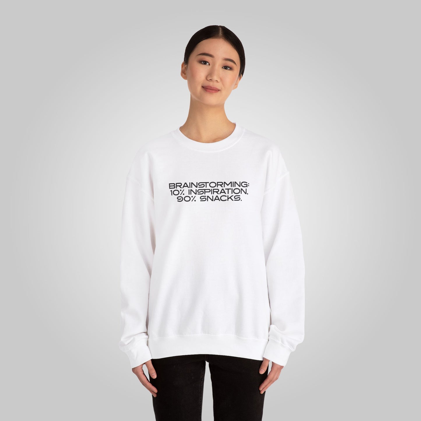 Brainstorming Unisex Heavy Blend™ Crewneck Sweatshirt - Inspiration Sweatshirt, Snacks Sweatshirt