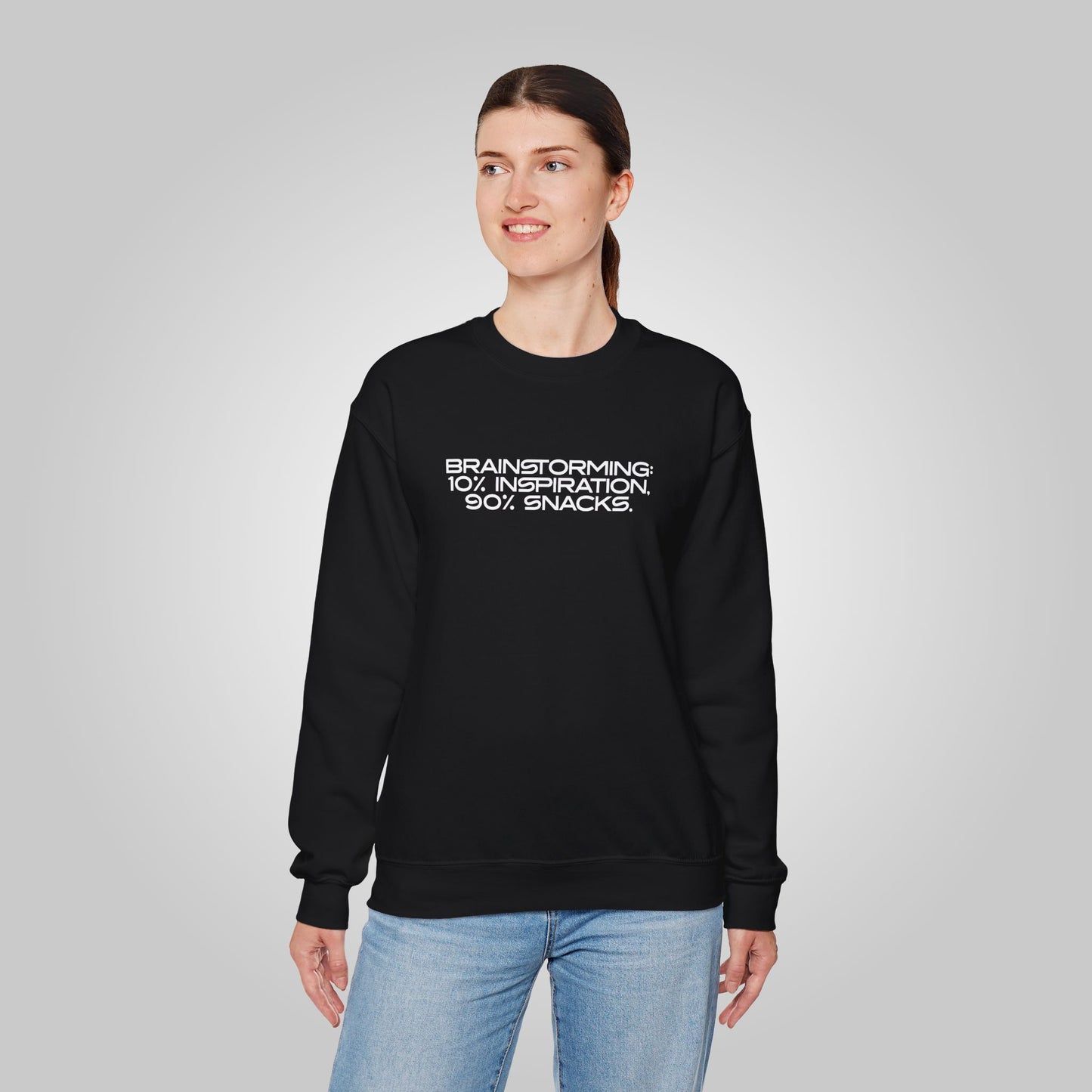 Brainstorming Unisex Heavy Blend™ Crewneck Sweatshirt - Inspiration Sweatshirt, Snacks Sweatshirt