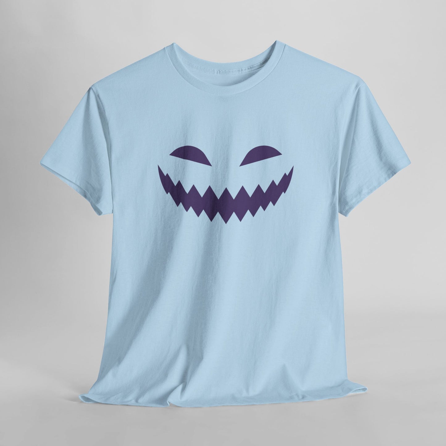 Halloween Pumpkin Smile Unisex Heavy Cotton Tee, Gourd Glow Spooky Smile T-Shirt, Halloween Tee